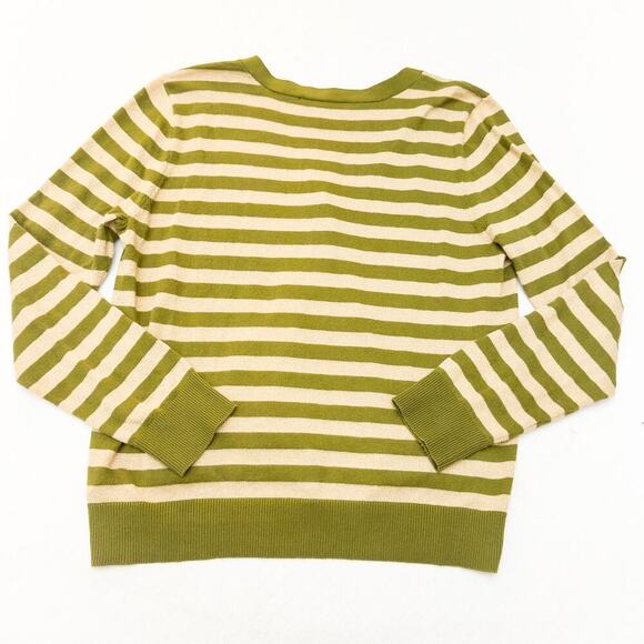 Michael Kors Striped Button Down Cardigan Sweater Long Sleeve Size Large - Picture 4 of 5